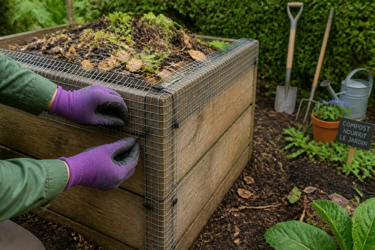 grille anti rat compost